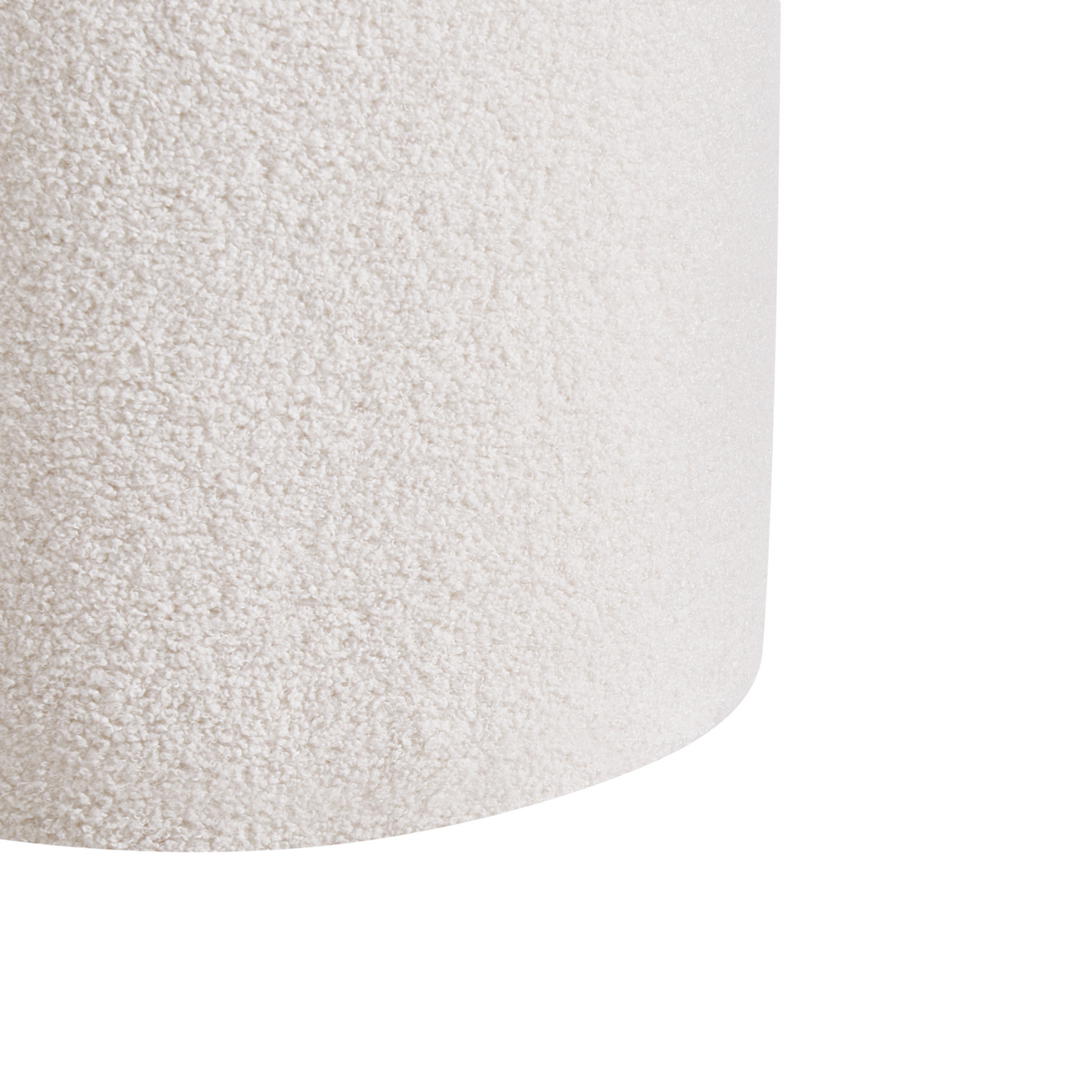 Living Boucle Pouffes Set of 2 Off White Ottomans Hidden Storage