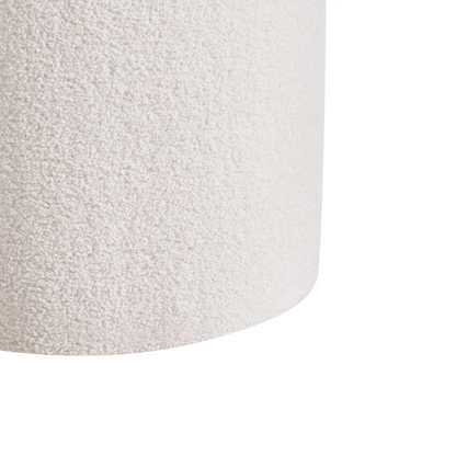 Living Boucle Pouffes Set of 2 Off White Ottomans Hidden Storage