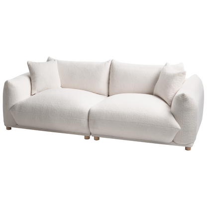 Elegance Home Boucle 5 Seater Sofa Set With Armchairs Off White