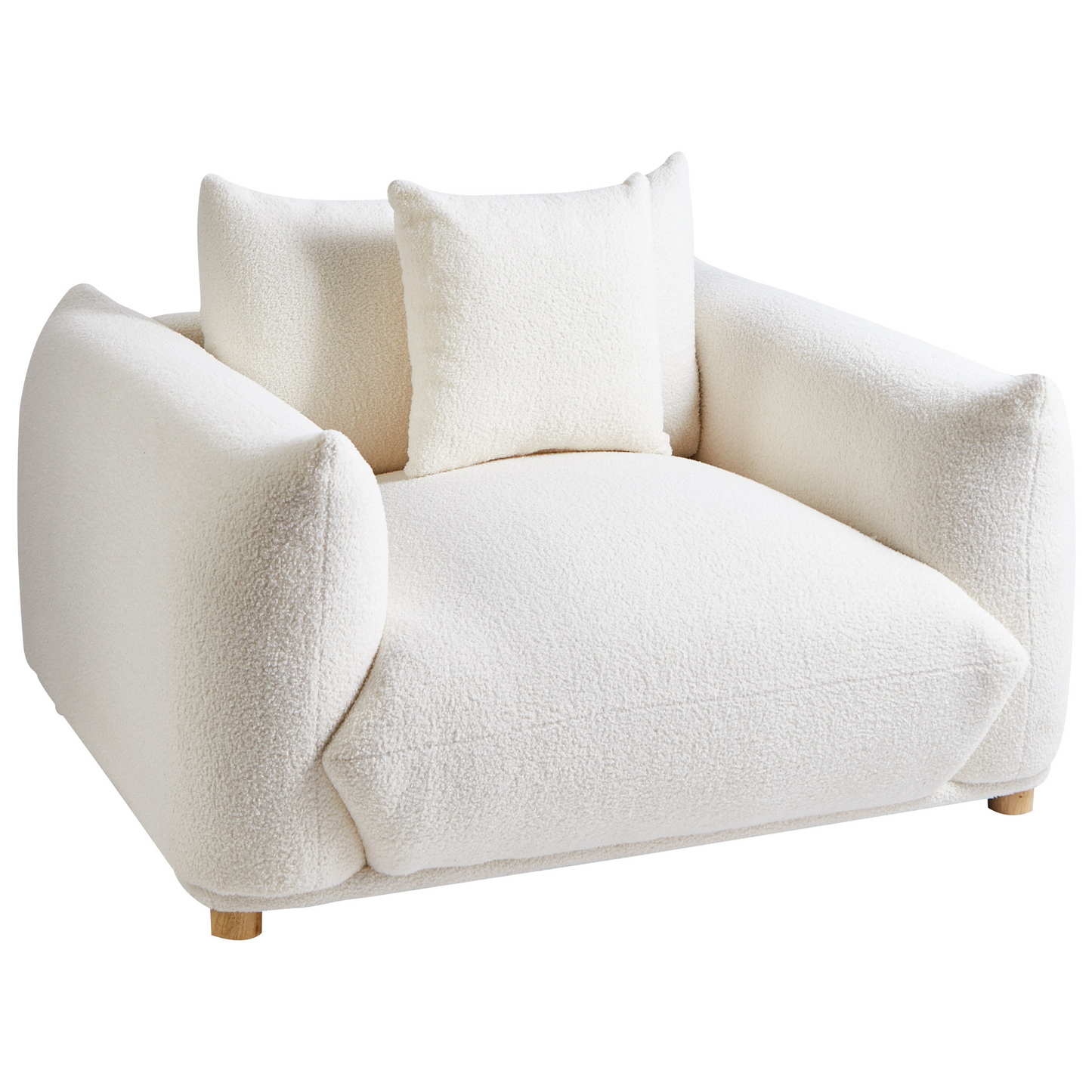 Elegance Home Boucle 5 Seater Sofa Set With Armchairs Off White