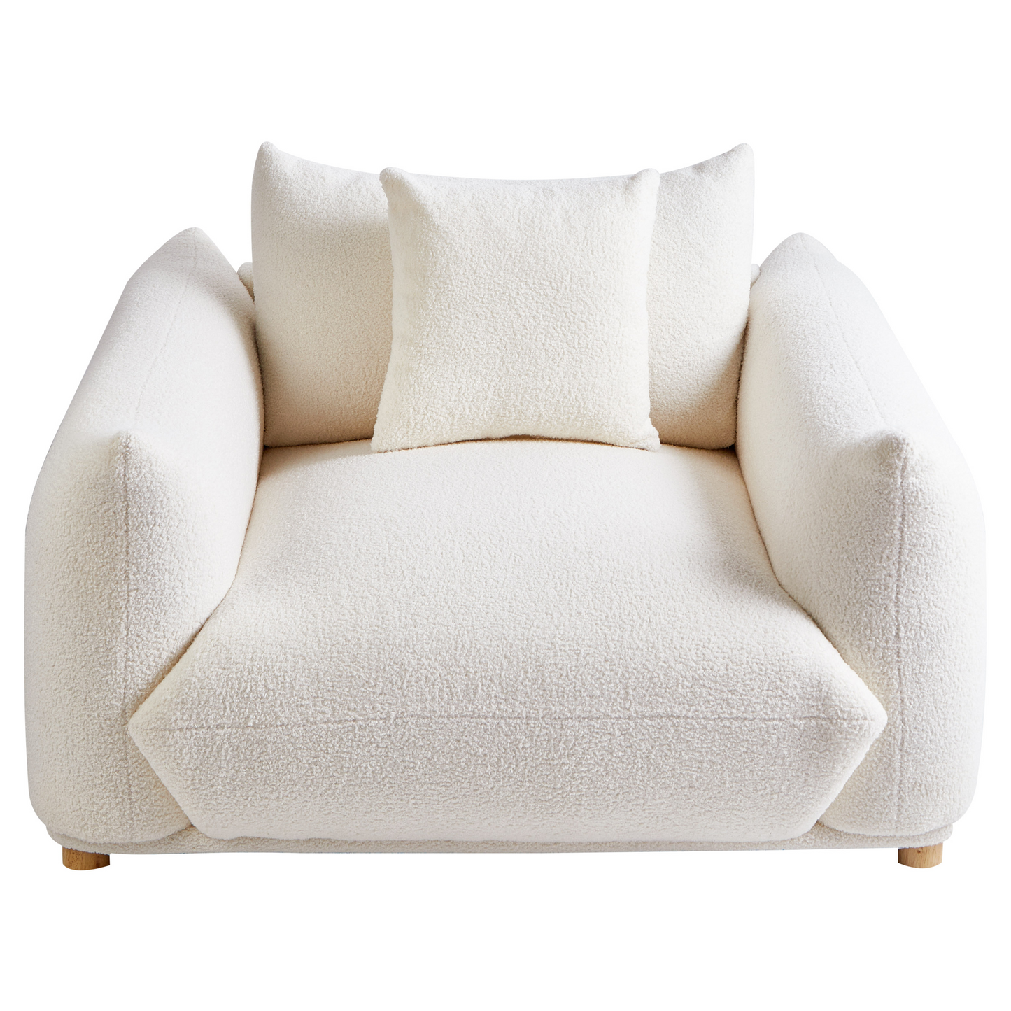 Elegance Home Boucle 5 Seater Sofa Set With Armchairs Off White