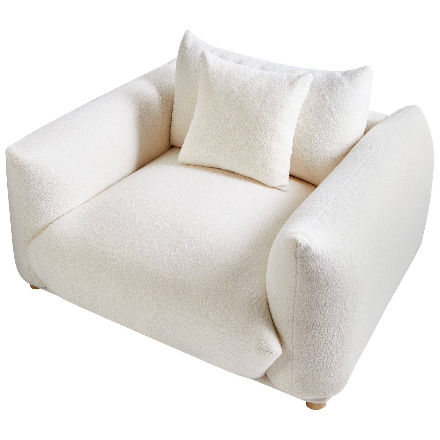 Elegance Home Boucle 5 Seater Sofa Set With Armchairs Off White