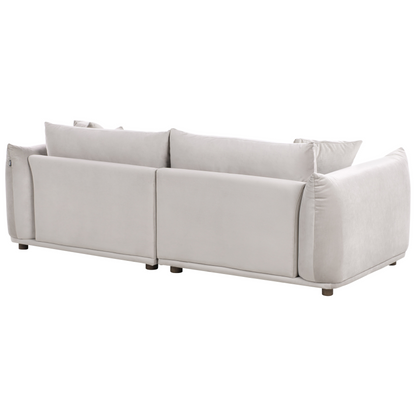 Velvet Sofa Set Taupe Five Seater With Armchairs And Scatter Cushions For Living Room