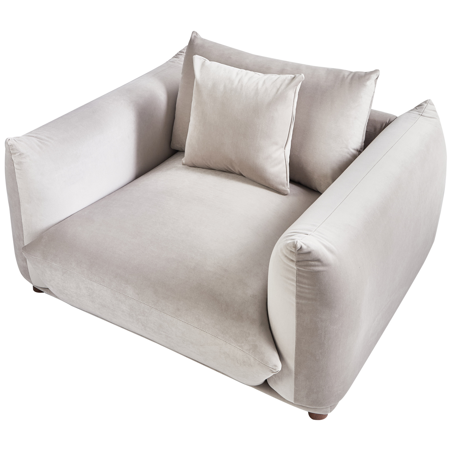 Velvet Sofa Set Taupe Five Seater With Armchairs And Scatter Cushions For Living Room