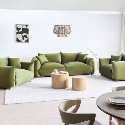 Green 5 Seater Sofa Set With Armchairs