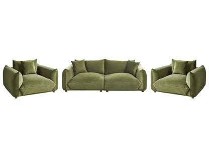 Green 5 Seater Sofa Set With Armchairs