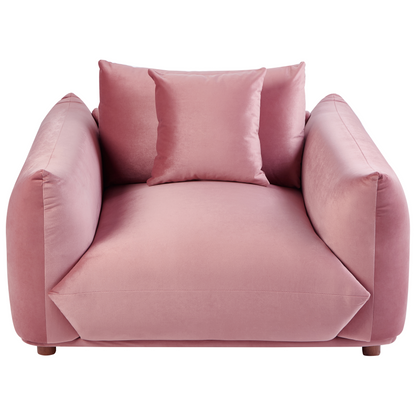5 Seater Velvet Sofa Set With Armchairs In Pink