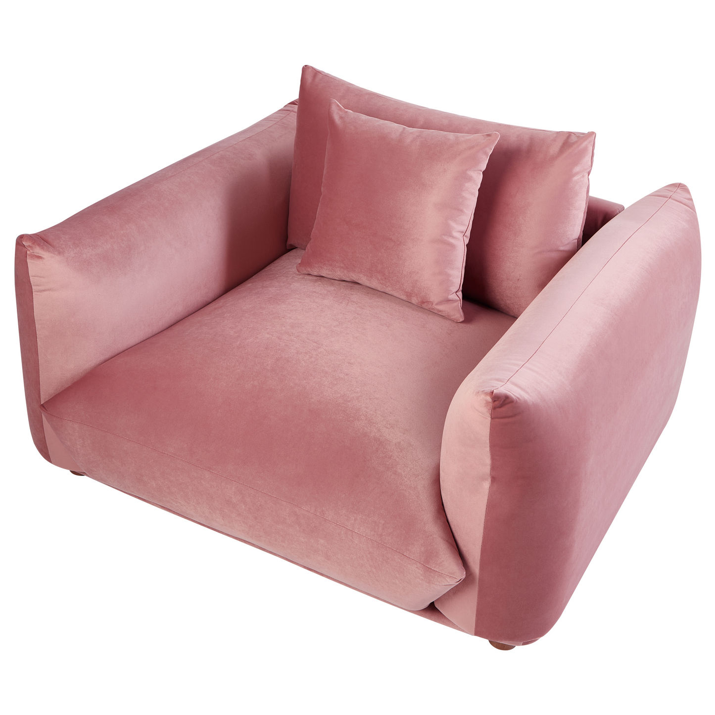 5 Seater Velvet Sofa Set With Armchairs In Pink