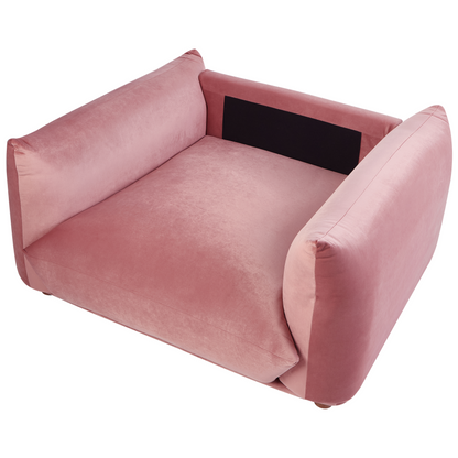 5 Seater Velvet Sofa Set With Armchairs In Pink