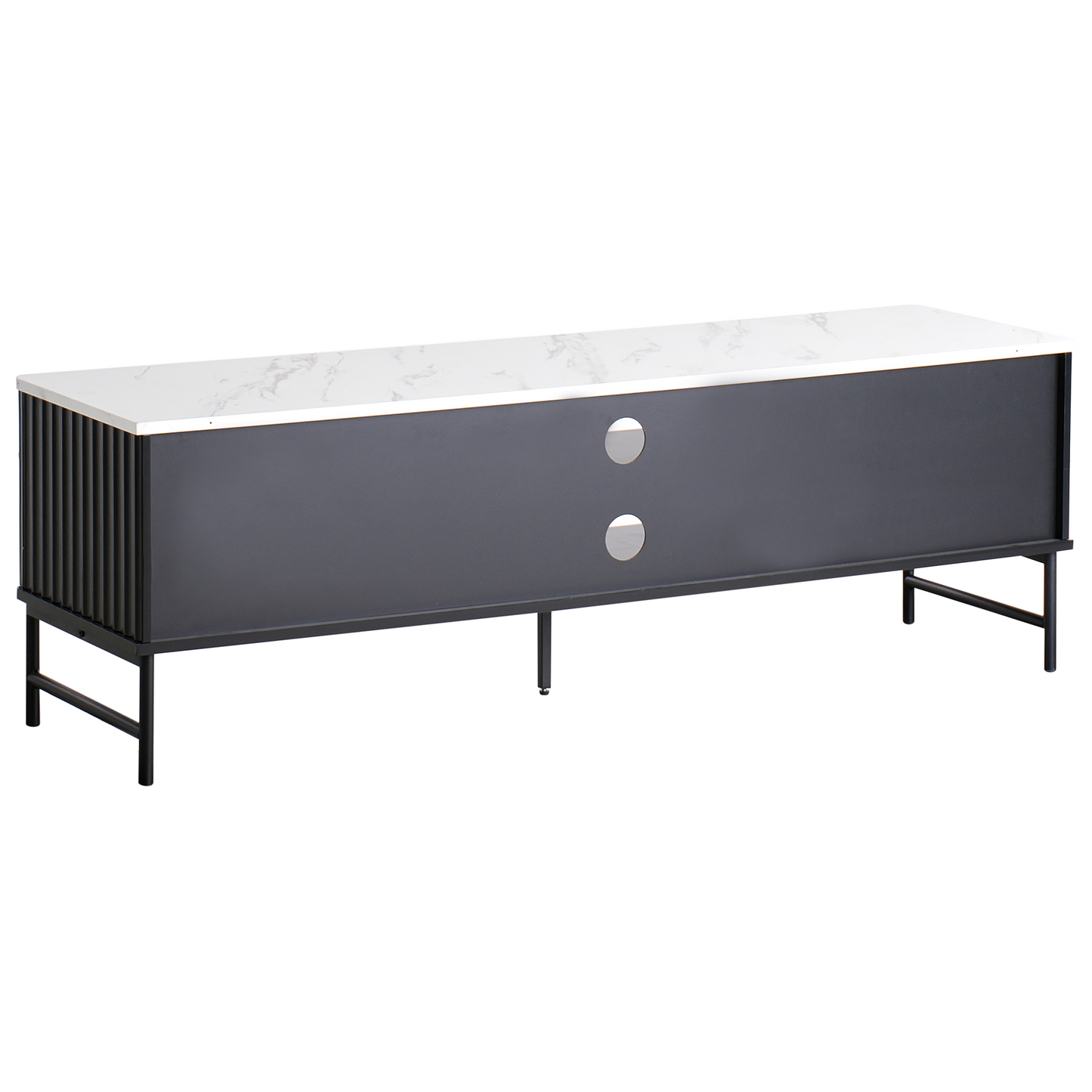 BrandName Black Marble Effect TV Stand 140x40 cm Modern MDF