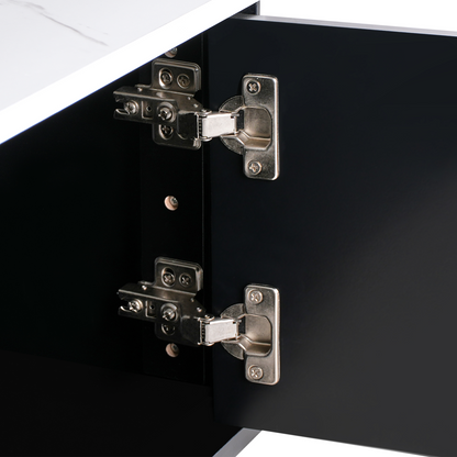 BrandName Black Marble Effect TV Stand 140x40 cm Modern MDF