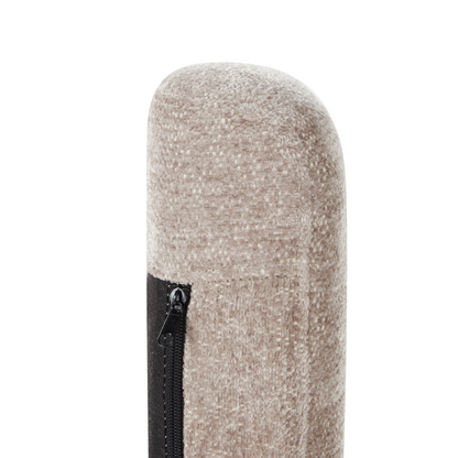 Rocking Chair Taupe Fabric With Wooden Metal Legs