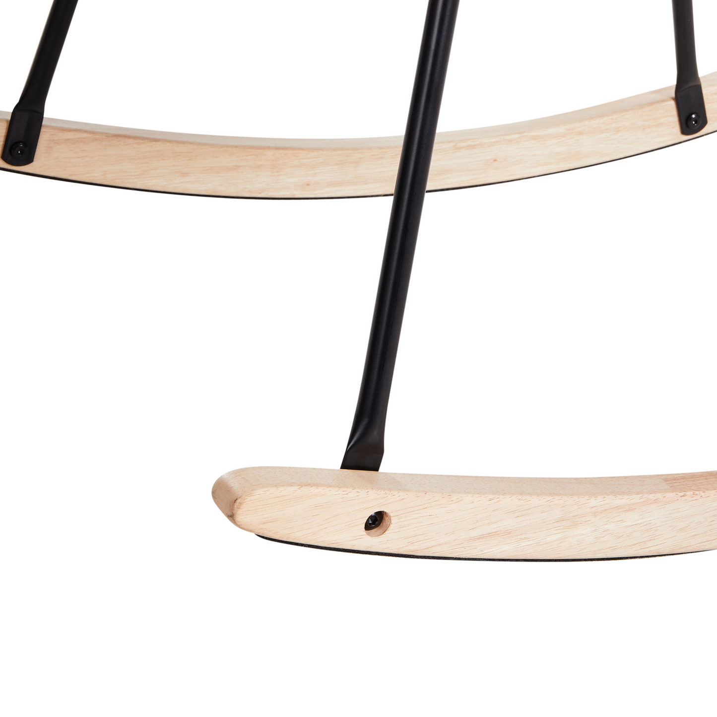 Rocking Chair Taupe Fabric With Wooden Metal Legs