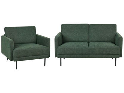 Modern Fabric 3 Seater Sofa Armchair Dark Green Water Repel