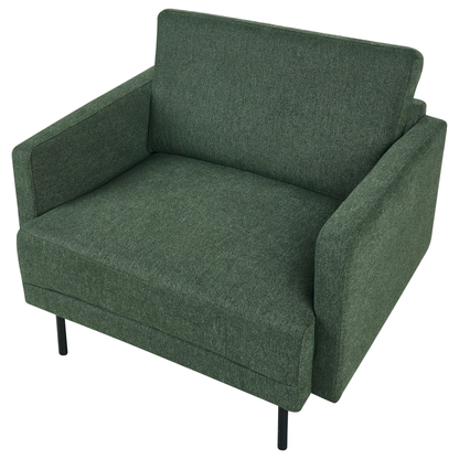 Modern Fabric 3 Seater Sofa Armchair Dark Green Water Repel