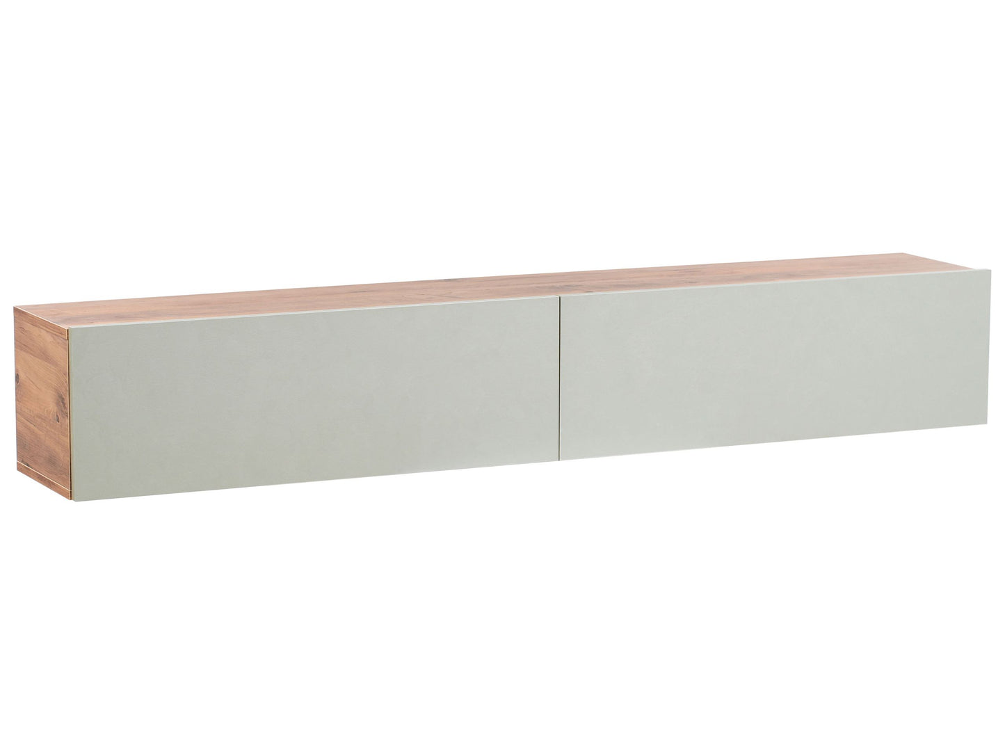Wall Mount TV Stand Light Green Brown For 70 Inch TV 2 Cabinets