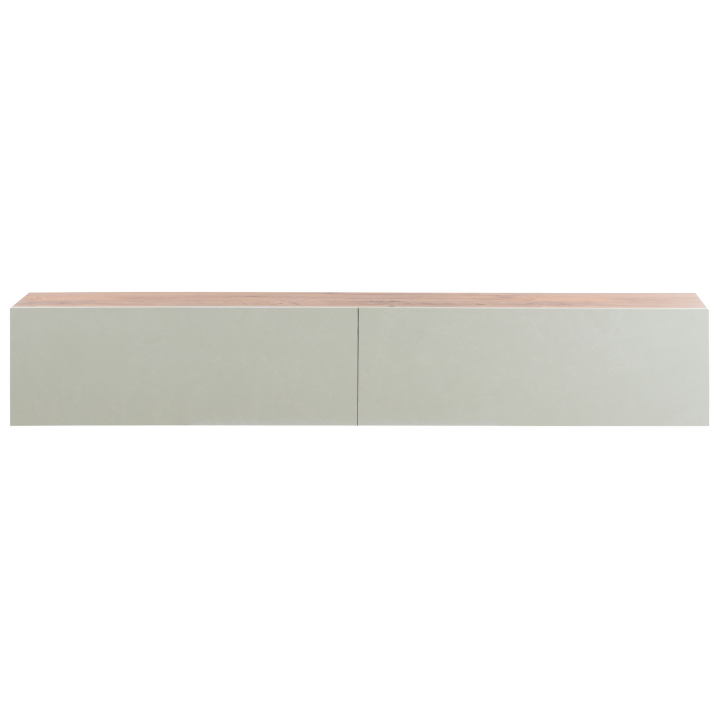 Wall Mount TV Stand Light Green Brown For 70 Inch TV 2 Cabinets