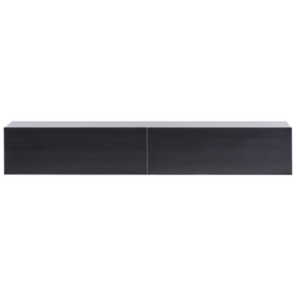 Wall Mounted TV Stand Black Up To 70In Two Cabinets