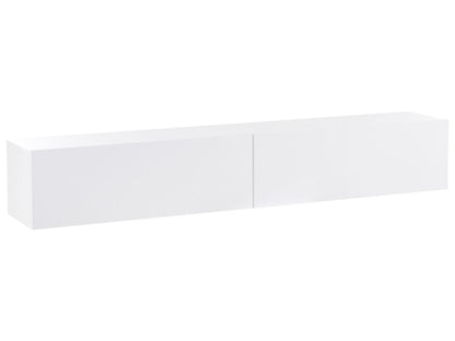 Wall Mounted TV Stand White For 70 Inch TV, 2 Cabinets