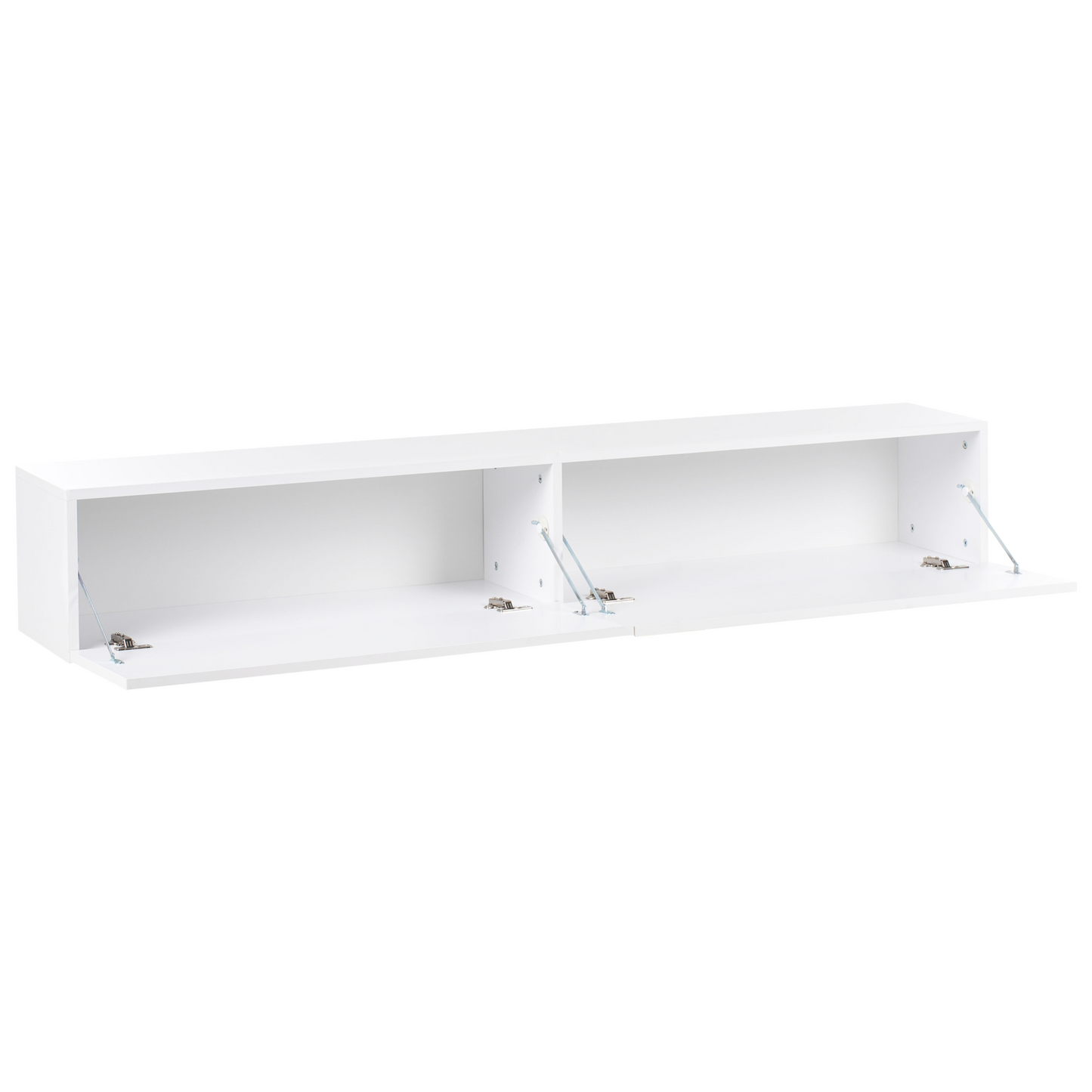 Wall Mounted TV Stand White For 70 Inch TV, 2 Cabinets