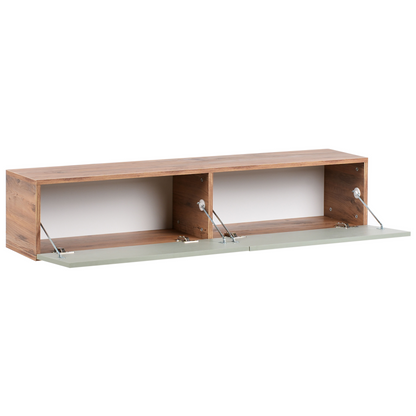 Wall Mounted TV Stand 55 Inch Minimal 2 Cabinets LightGreen