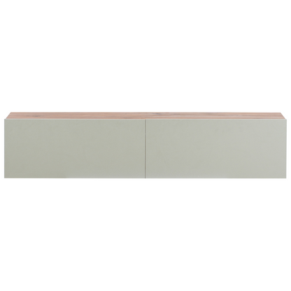 Wall Mounted TV Stand 55 Inch Minimal 2 Cabinets LightGreen