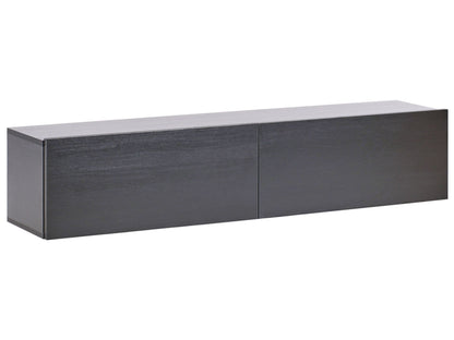 Wall Mounted TV Stand Black Up To 55 Inch TV With Two Cabinets Minimalist Living Room
