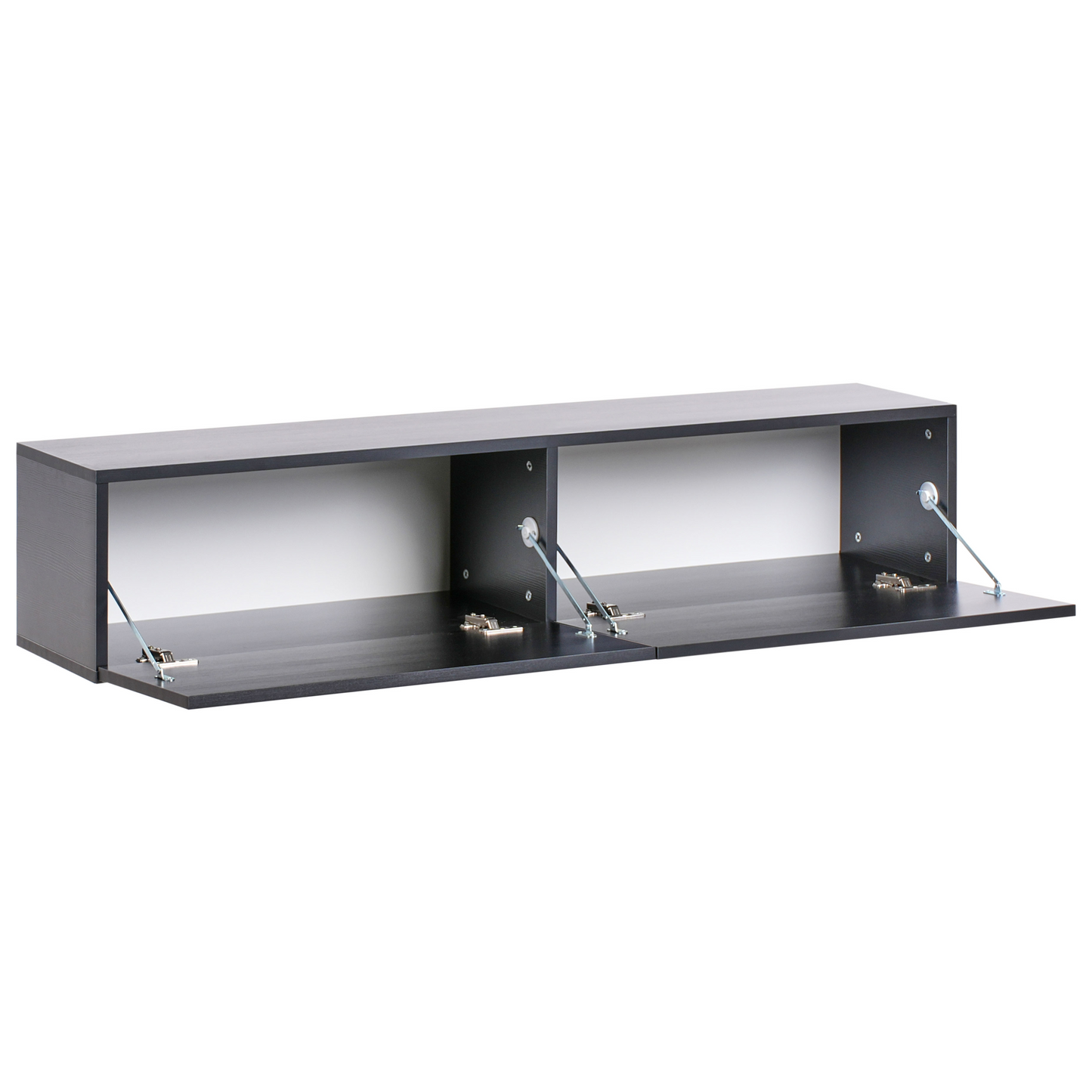 Wall Mounted TV Stand Black Up To 55 Inch TV With Two Cabinets Minimalist Living Room