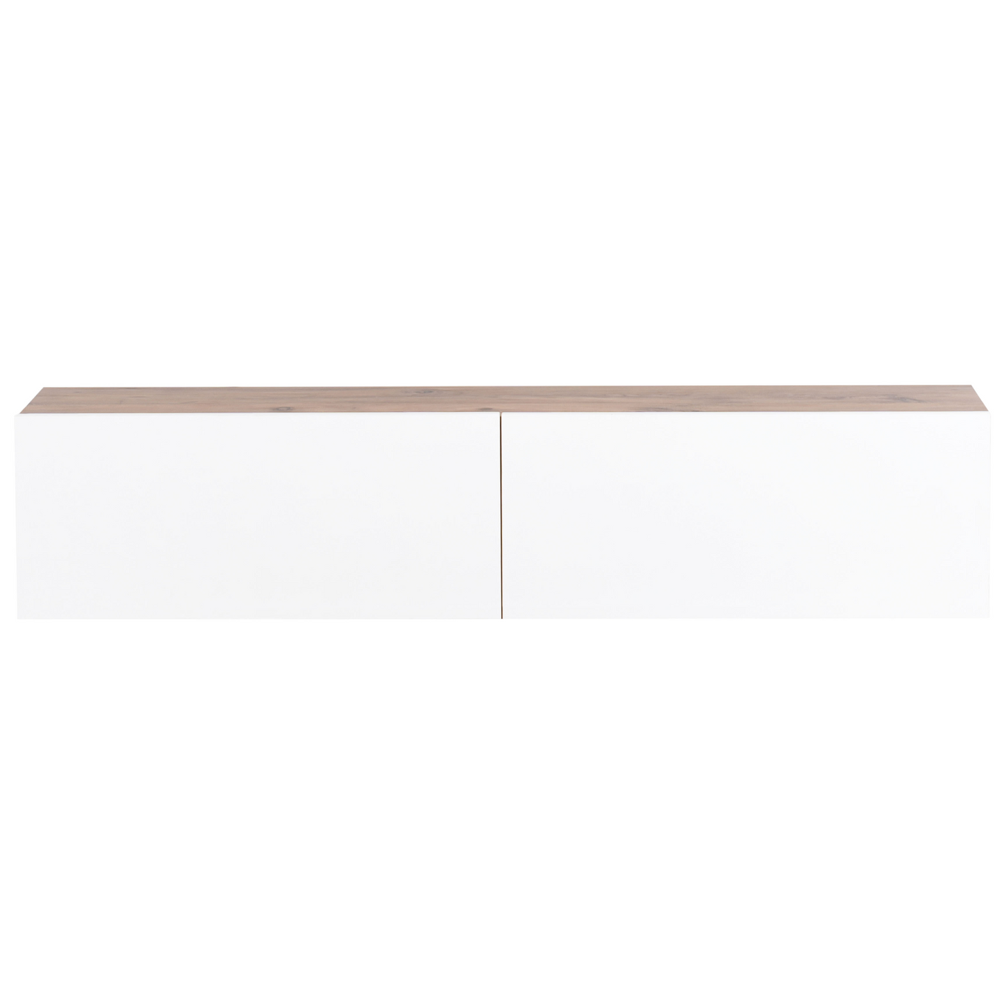 White Brown Wall Mounted TV Stand Up To 55 Inch 2 Cabinets