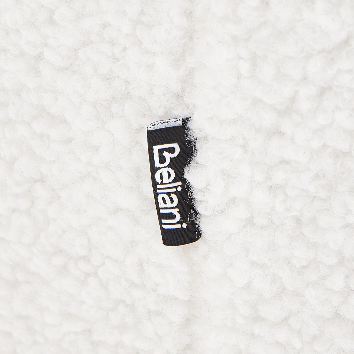 Rocking Chair Off-White Boucle Upholstery Teddy Metal Black Legs