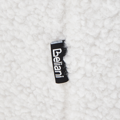 Luoma Off White Boucle Rocking Chair With Black Metal Legs High Back