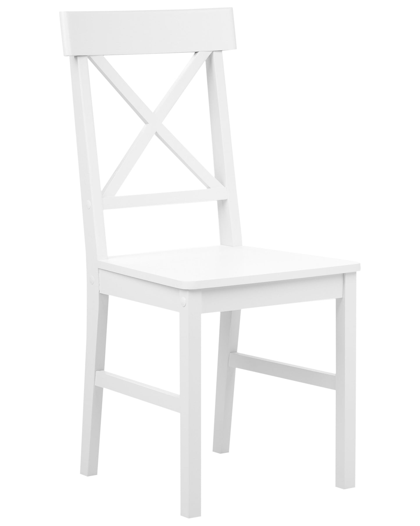 BrandName Cottage Style White Poplar Wood MDF Dining Chairs Set Of 2 Premium Comfort Seats