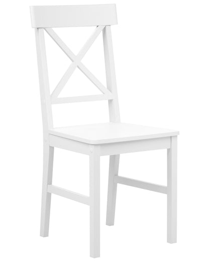 BrandName Cottage Style White Poplar Wood MDF Dining Chairs Set Of 2 Premium Comfort Seats