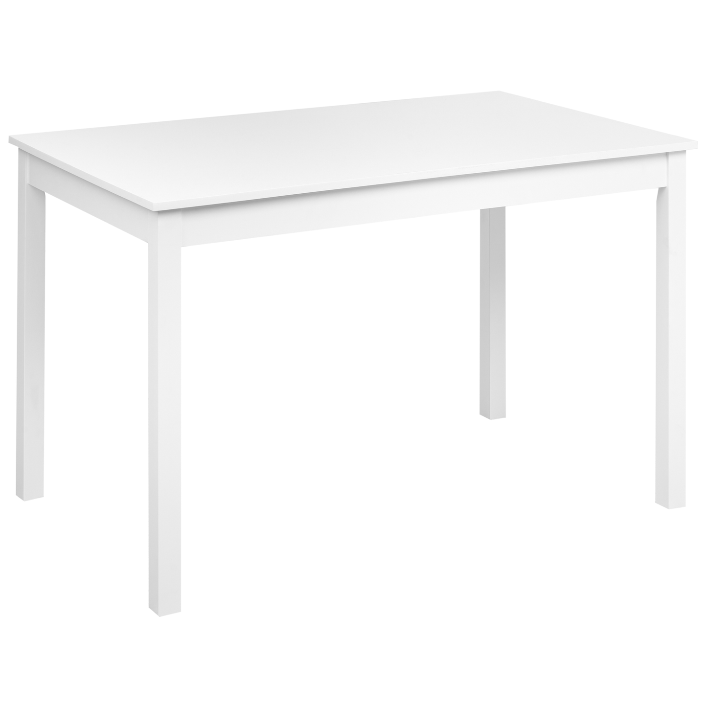 CasaNova Dining Set White Poplar Wood MDF Cottage Style Table And 4 Chairs Durable Family Friendly