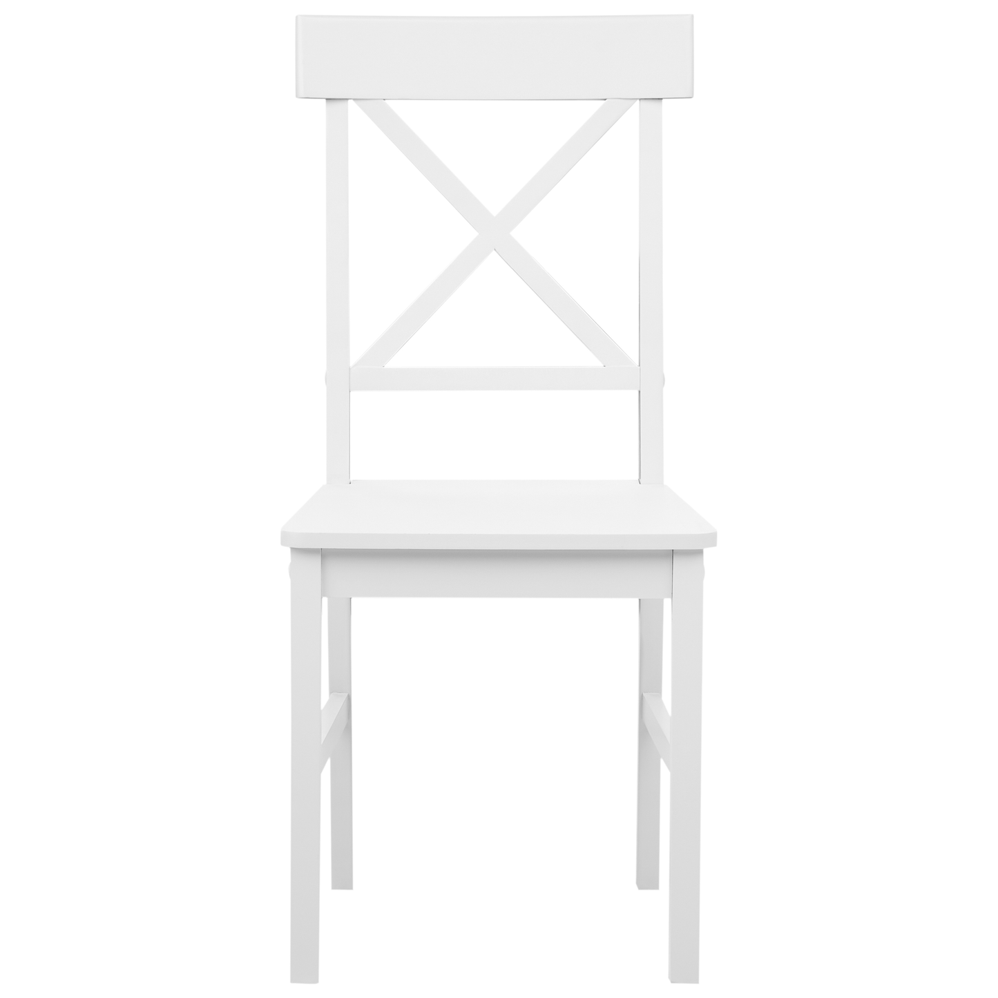 CasaNova Dining Set White Poplar Wood MDF Cottage Style Table And 4 Chairs Durable Family Friendly