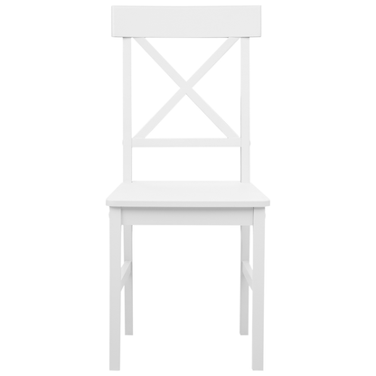 CasaNova Dining Set White Poplar Wood MDF Cottage Style Table And 4 Chairs Durable Family Friendly