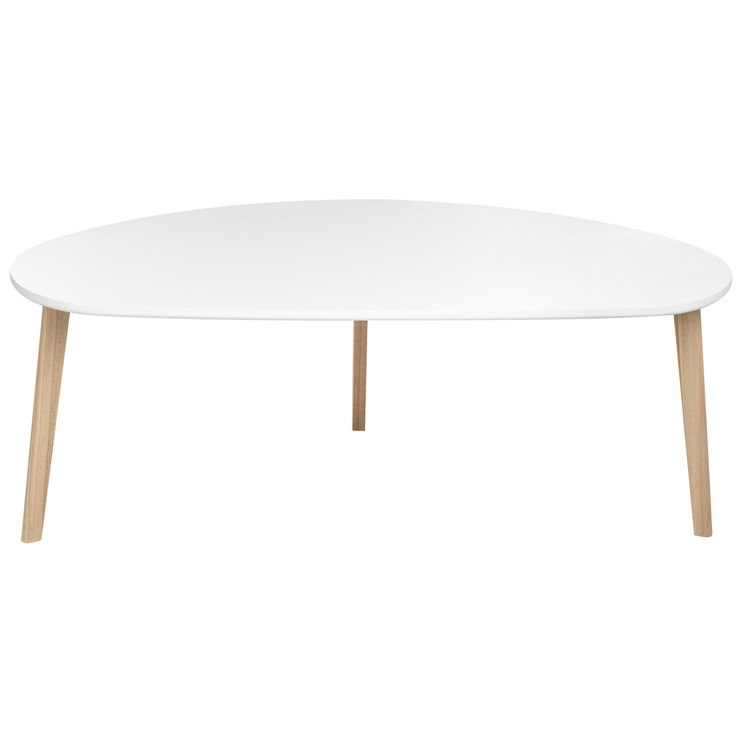 BrandName Small White MDF Coffee Tables Set Of 2 With Pine Wood Legs