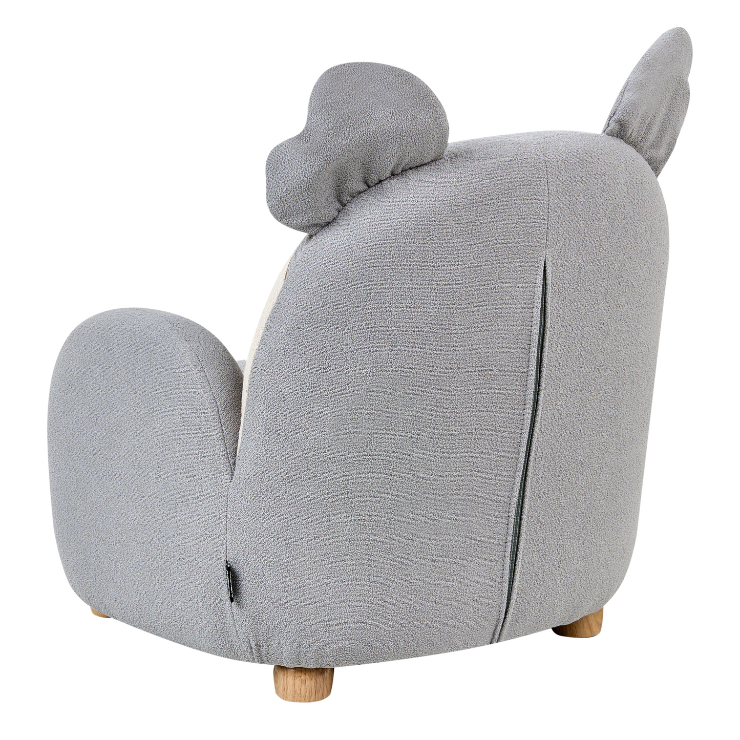 Koala Kids Armchair Grey Upholstery Low Seat Bear Shape
