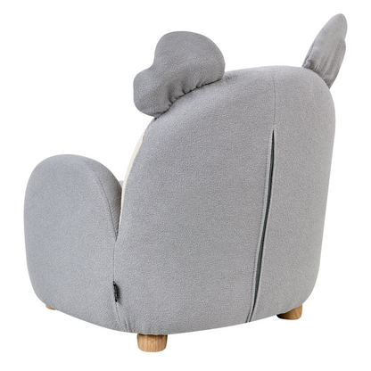 Koala Kids Armchair Grey Upholstery Low Seat Bear Shape