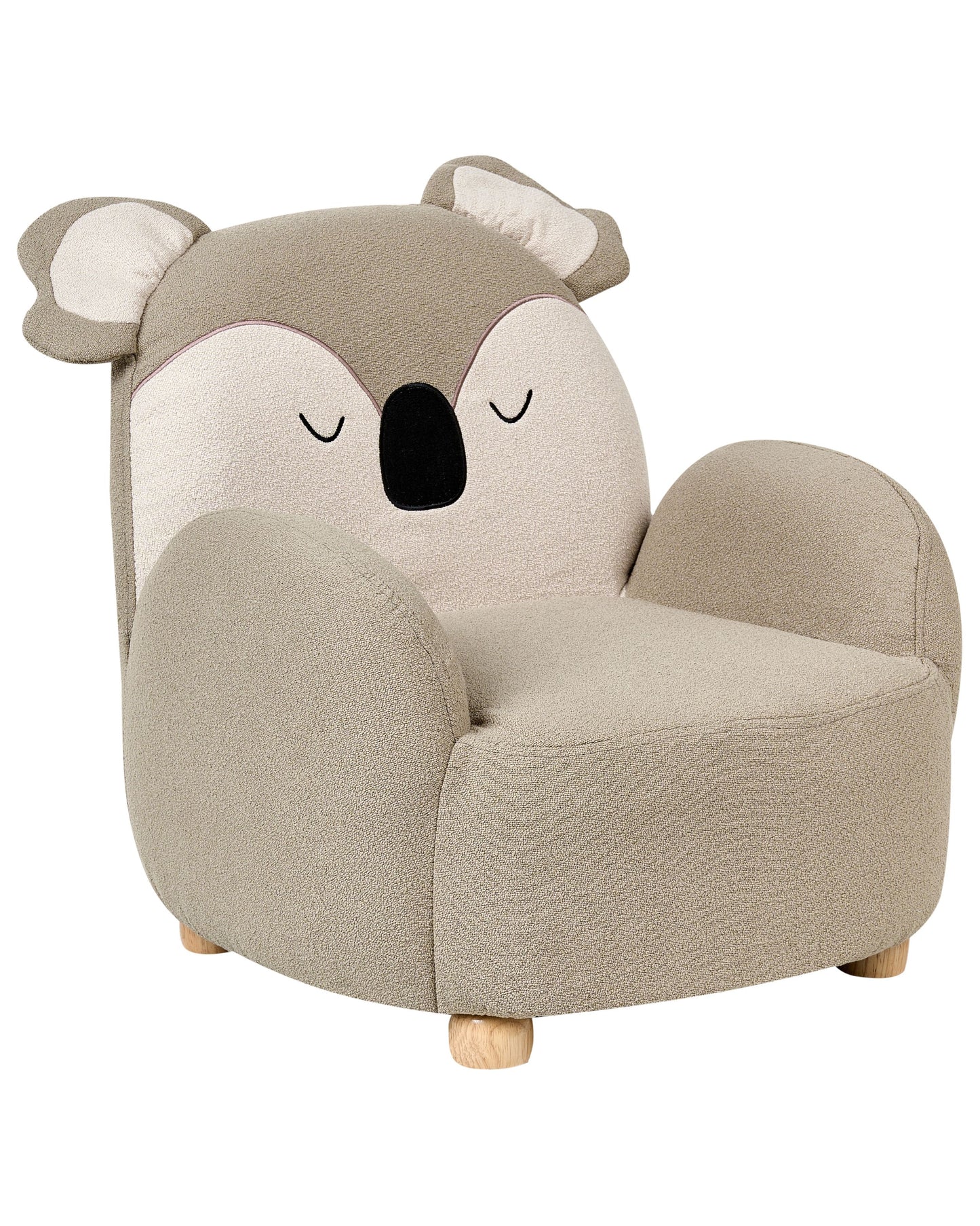 Koala Kids Armchair Bear Shape Taupe Upholstered