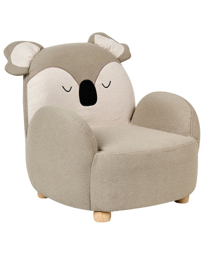 Koala Kids Armchair Bear Shape Taupe Upholstered