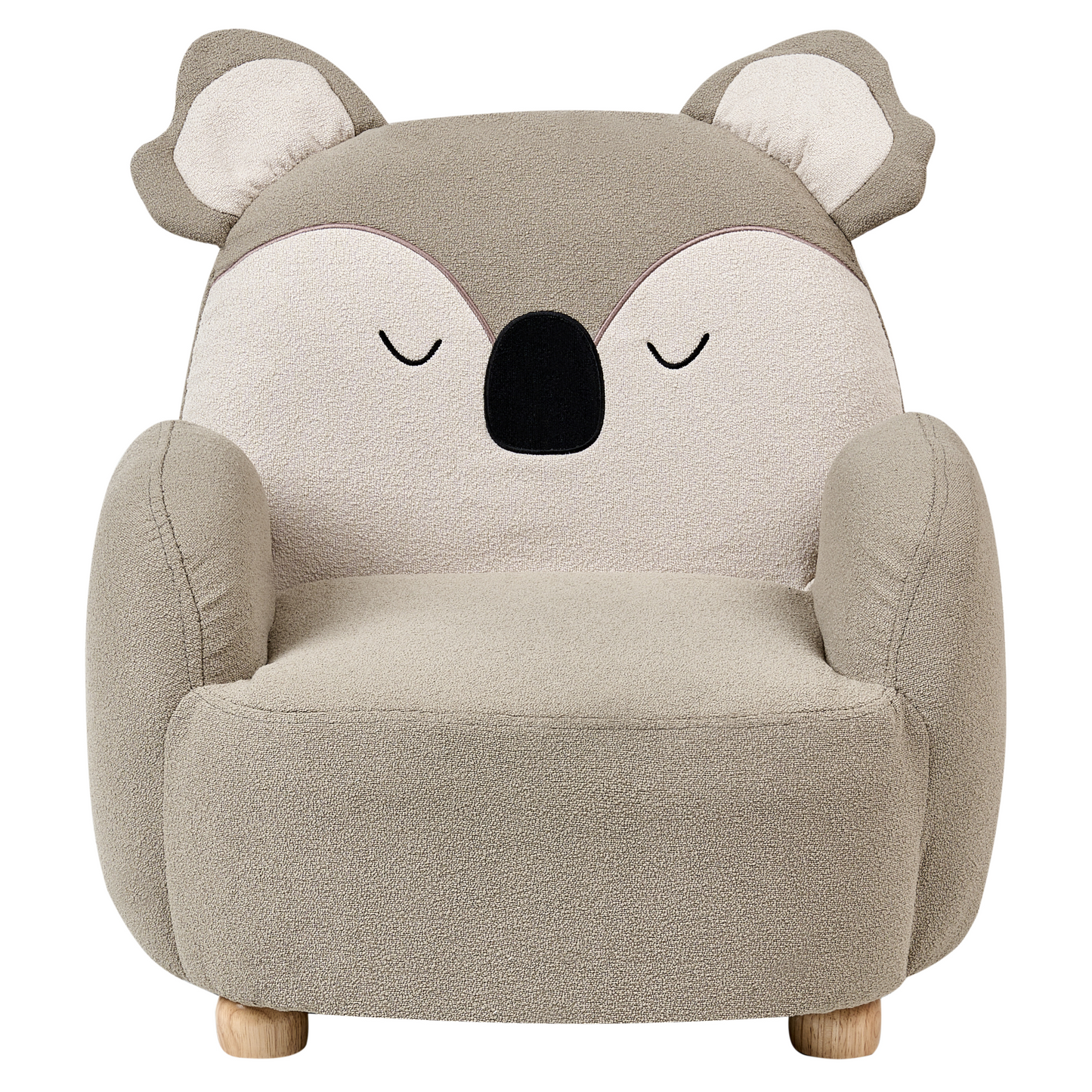 Koala Kids Armchair Bear Shape Taupe Upholstered