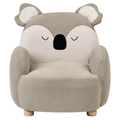 Koala Kids Armchair Bear Shape Taupe Upholstered