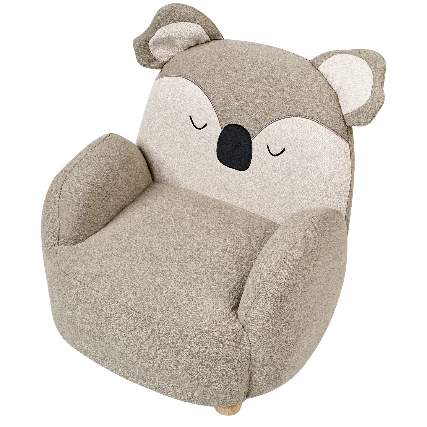 Koala Kids Armchair Bear Shape Taupe Upholstered