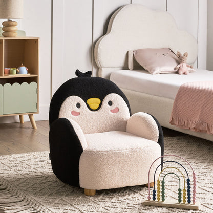 Penguin Kids Armchair Black Boucle Upholstery