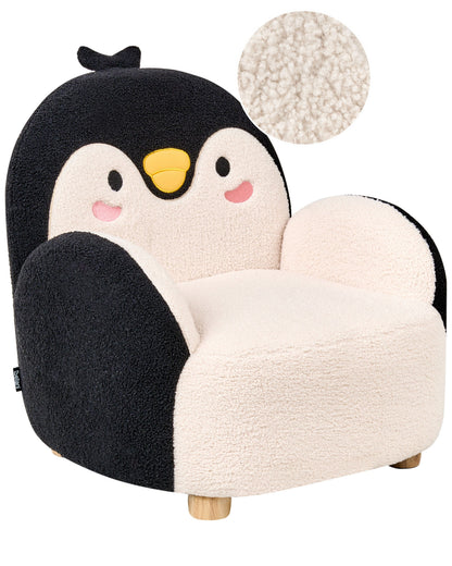 Penguin Kids Armchair Black Boucle Upholstery