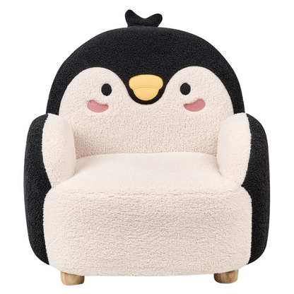 Penguin Kids Armchair Black Boucle Upholstery