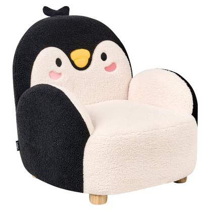 Penguin Kids Armchair Black Boucle Upholstery