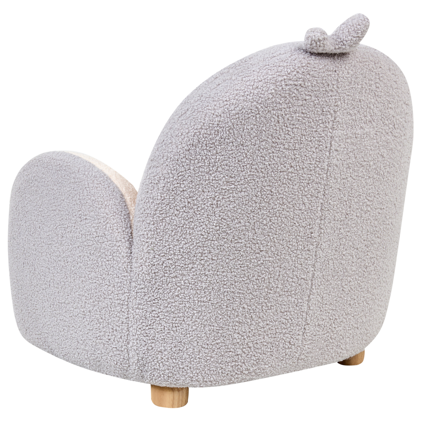 Penguin Shaped Kids Armchair Grey Upholstery