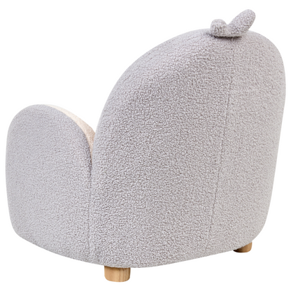 Penguin Shaped Kids Armchair Grey Upholstery